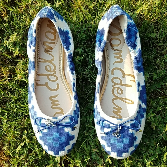 Sam Edelman Shoes - Sam Edelman Geo Blue Ikat Felicia Flats